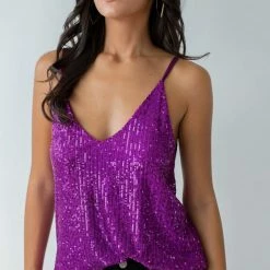 Προϋπολογισμός 👍 The Fashion Project Τοπ με παγιέτες - Magenta 🌟 -Φορέματα Εκπτώσεις top me pagietes 107004 gk1z