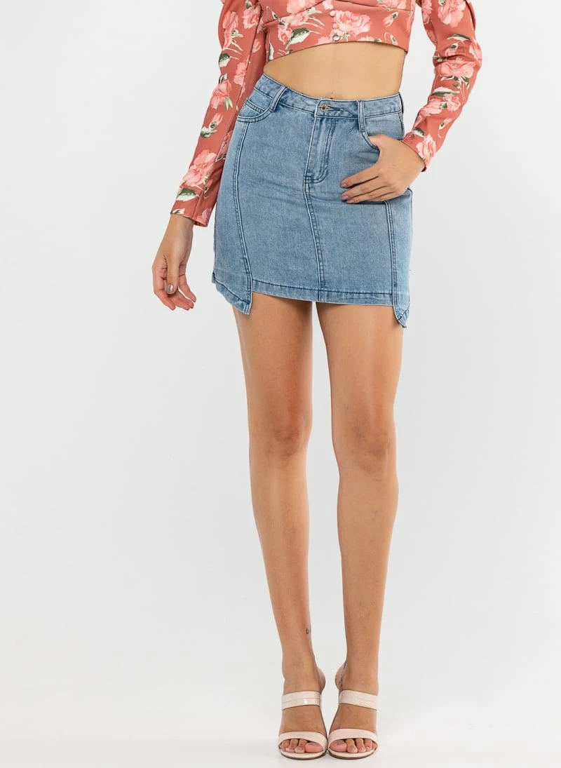 Εξοδος ✨ The Fashion Project Φούστα μίνι τζιν με άνισο τελείωμα - Μπλε Jean 🔥 2 Εξοδος ✨ The Fashion Project Φούστα μίνι τζιν με άνισο τελείωμα - Μπλε Jean 🔥 - Image 2